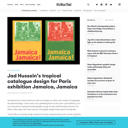 Jad Hussein's tropical catalogue design for Paris exhibition Jamaica, Jamaica