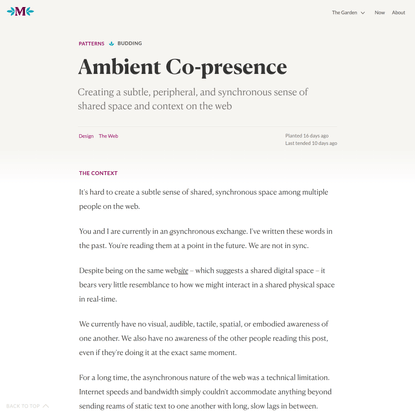 Ambient Co-presence