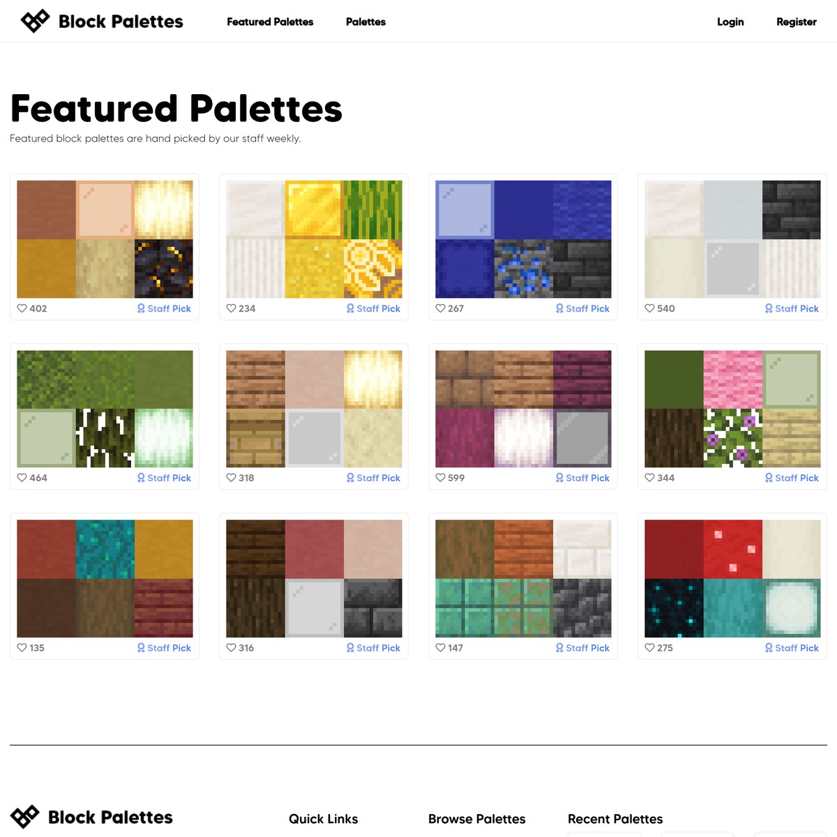 Block Palettes - Minecraft Building Inspiration Through Blocks — Are.na