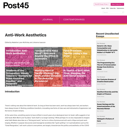 Anti-Work Aesthetics - Post45