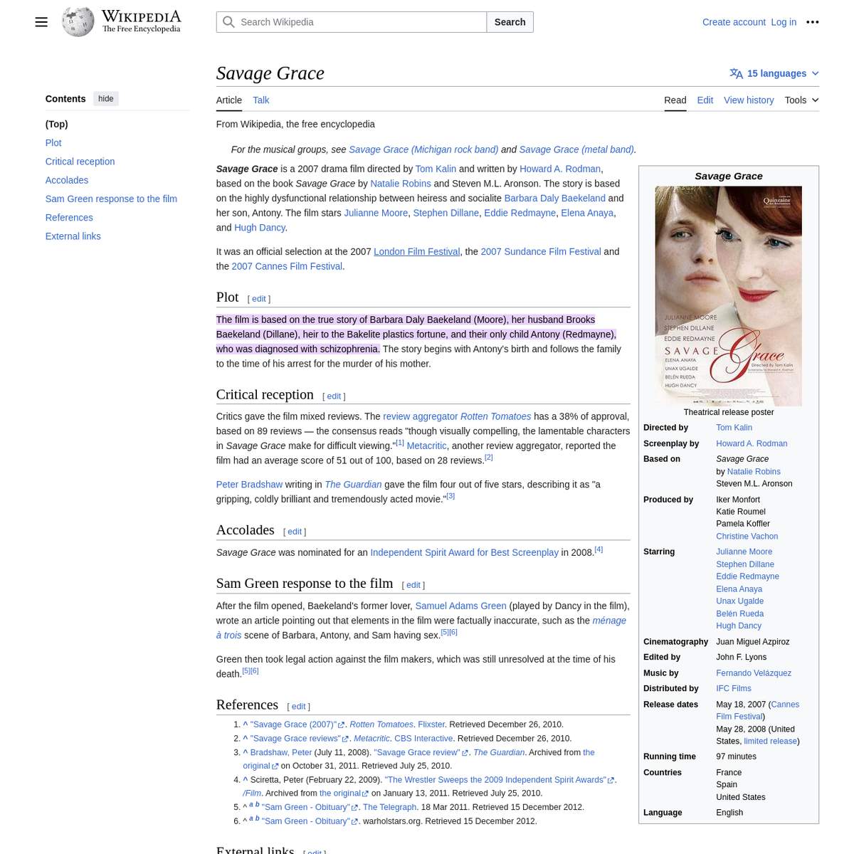 Savage Grace - Wikipedia | Are.na