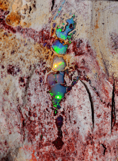 Precious Mexican opal in matrix. By Wood’s Stoneworks and Photo Factory on Flickr