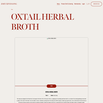 Oxtail Herbal Broth — Zoey Xinyi Gong