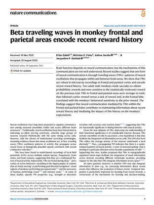 Beta traveling waves in monkey frontal and parietal areas encode recent reward history.pdf