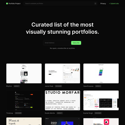 Portfolio Project — Curated Portfolios from Creatives