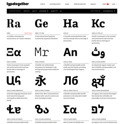 Professional font catalogue | Try, Buy and Download | TypeTogether