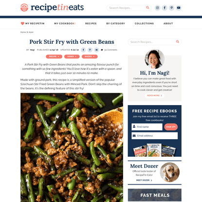 Pork Stir Fry with Green Beans | RecipeTin Eats