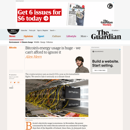 Bitcoin's energy usage is huge - we can't afford to ignore it