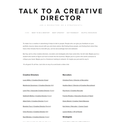 Talk to A Creative Director