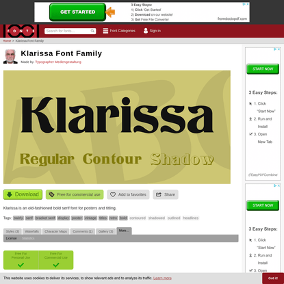 Klarissa Font Family · 1001 Fonts