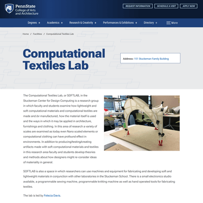Computational Textiles Lab - College of Arts & Architecture