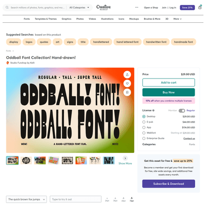Oddball Font Collection! Hand-drawn!