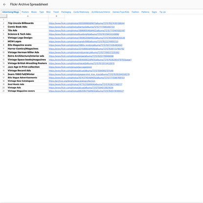 Flickr Archive Spreadsheet - Google Drive