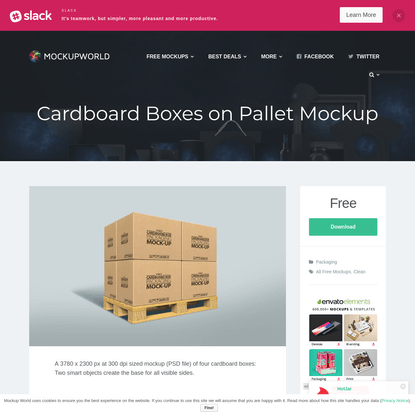 Cardboard Boxes on Pallet Mockup | MockupWorld