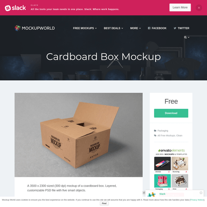 Cardboard Box Mockup | MockupWorld