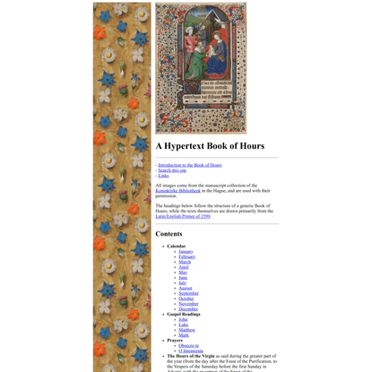 Hypertext Book of Hours, Home Page