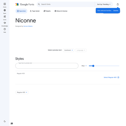 Niconne - Google Fonts