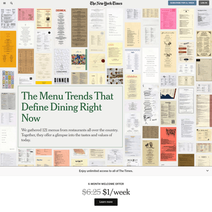 Restaurant Menu Trends - The New York Times