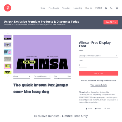 Alinsa - Free Display Font