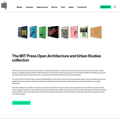 MIT Press Open Architecture and Urban Studies
