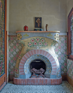 art nouveau fireplace from 1908 in Catalonia