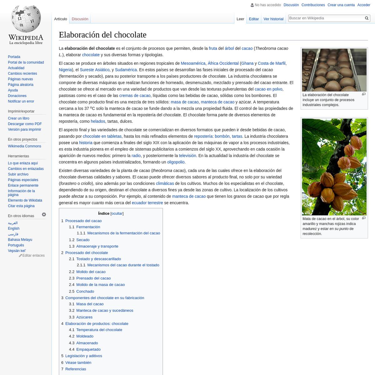 Elaboración del chocolate - Wikipedia, la enciclopedia libre | Are.na