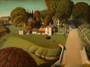 The Birthplace of Herbert Hoover by Grant Wood, 1931
