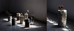 Paola Sakr, “Impermanence vases”, a collection of concrete vases made up of recovered pieces