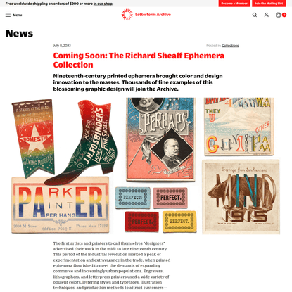 Coming Soon: The Richard Sheaff Ephemera Collection - Letterform Archive