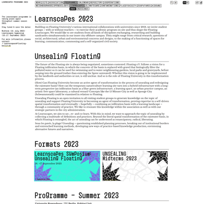 Learnscapes Programme 2023 • FLOATING BERLIN
