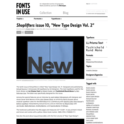 Shoplifters issue 10, “New Type Design Vol. 2”