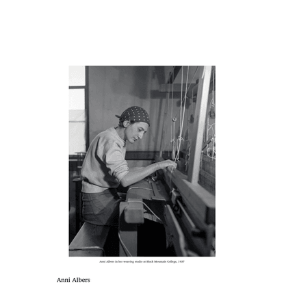 Anni Albers: On Weaving