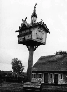 Baroque style pigeon house on a farm in Bavaria 1953