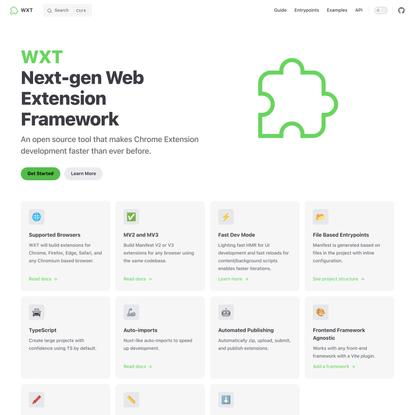 Next-gen Web Extension Framework – WXT