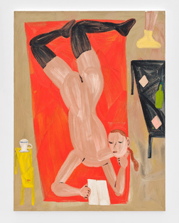 Grace Weaver, “Hotel-painting (Smeraldina Rima),” 2023, oil on canvas, 110 x 83 inches.