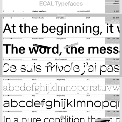 ECAL Typefaces