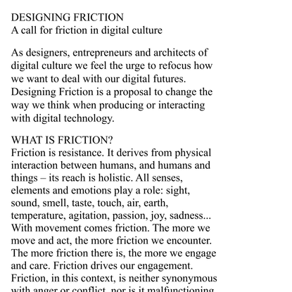 Designing Friction