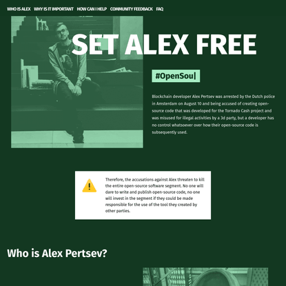 Let Alex Pertsev be free