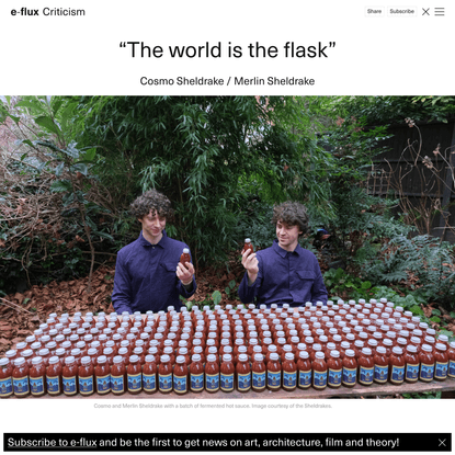 “The world is the flask” - Criticism - e-flux