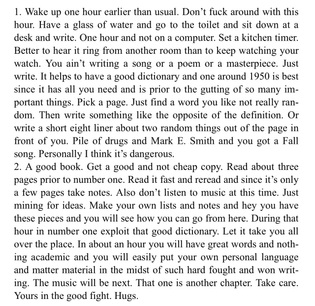 jason molina’s writing advice to matthew j barnhart via his blackberry in 2008
