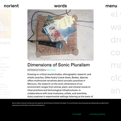 Dimensions of Sonic Pluralism | norient.com