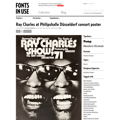 Ray Charles at Philipshalle Düsseldorf concert poster