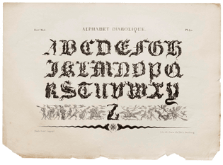 Jean Midolle, Alphabet Diabolique, Emile Simon fils press, France, 1835