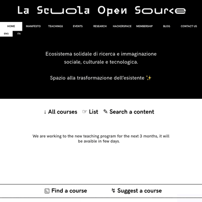La Scuola Open Source: Solidarity ecosystem for social, cultural and technological research and imagination. ✨ Space to the ...