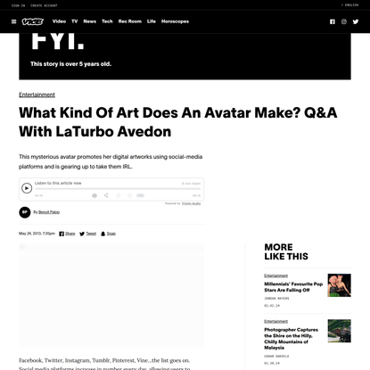 What Kind Of Art Does An Avatar Make? Q&A With LaTurbo Avedon