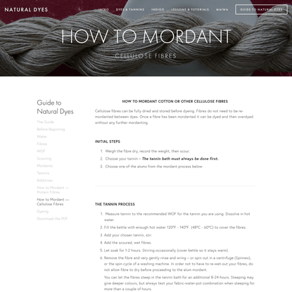 How to Mordant - Celluslose Fibres — Natural Dyes