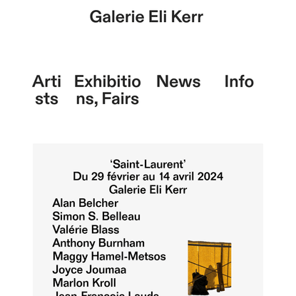 Exhibitions, Fairs — Galerie Eli Kerr