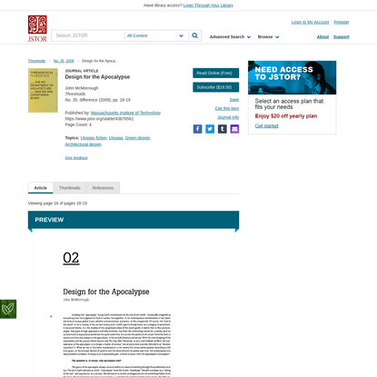 Design for the Apocalypse on JSTOR