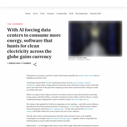 With AI forcing data centers to consume more energy, software that hunts for clean electricity across the globe gains currency