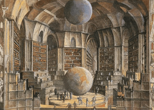 Érik Desmazières's version of the Babel Library